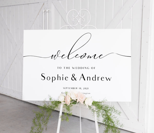 Welcome sign wedding, Rustic minimalist welcome sign template #LWT020MNM