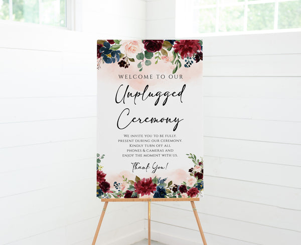 Unplugged wedding sign, Wedding ceremony unplugged sign, Boho wedding sign  #BOHO020LWT