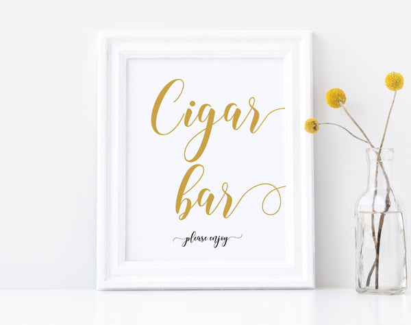 Cigar bar, Wedding cigar bar sign, Wedding signs, Gold wedding sign #GOLD20WED