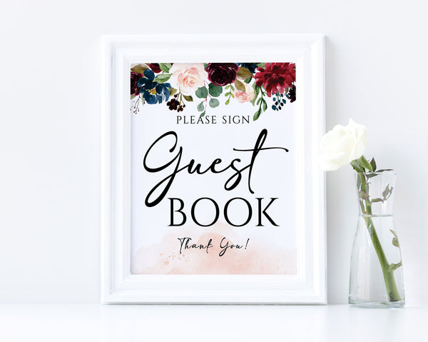 Please Sign Our Guestbook, Wedding Guest Book Sign, Wedding Printable, Bohemian Wedding Sign  #BOHO020LWT