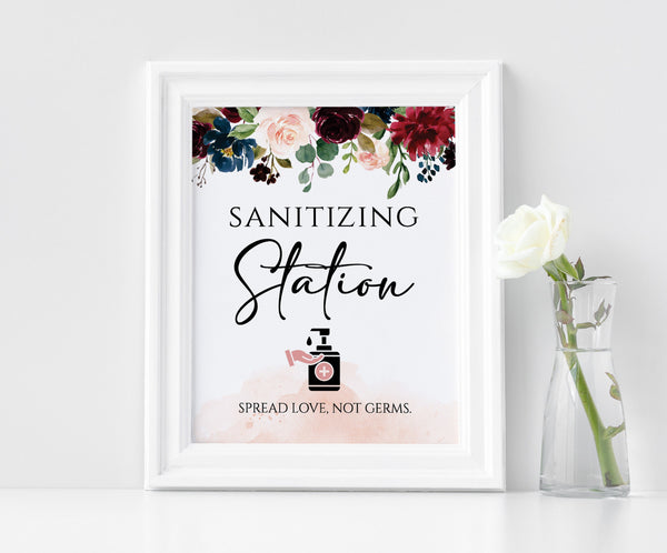 Sanitizing station sign, Sanitizer sign, Printable sanitizer sign, Social Distance Wedding, Wedding Sign  #BOHO020LWT