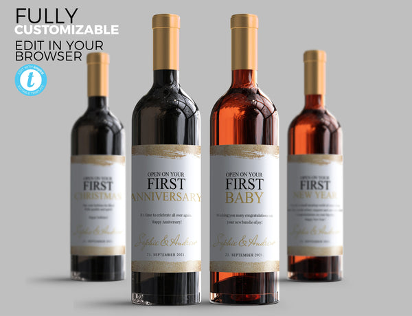 Wine labels template, Milestone wine labels