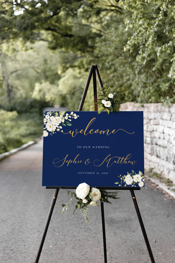 Wedding welcome sign, Navy welcome sign template, Wedding signs  #NG020LWT