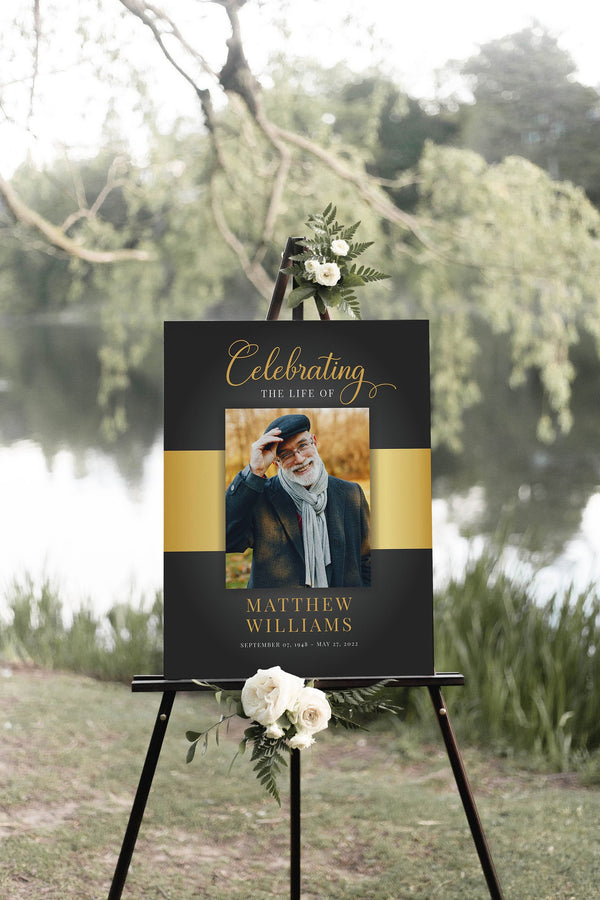 Funeral welcome sign template, Instant download funeral welcome and receptions sign, In loving memory sign #fnr021bgd