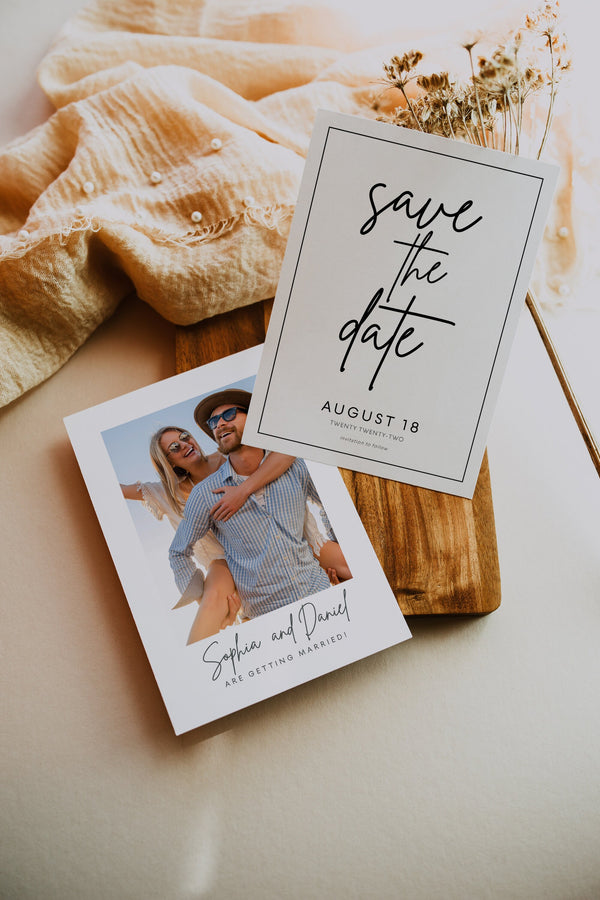 Save the date template, Boho save the date, Save the date with photo, Modern save the date  #SIG020LWT