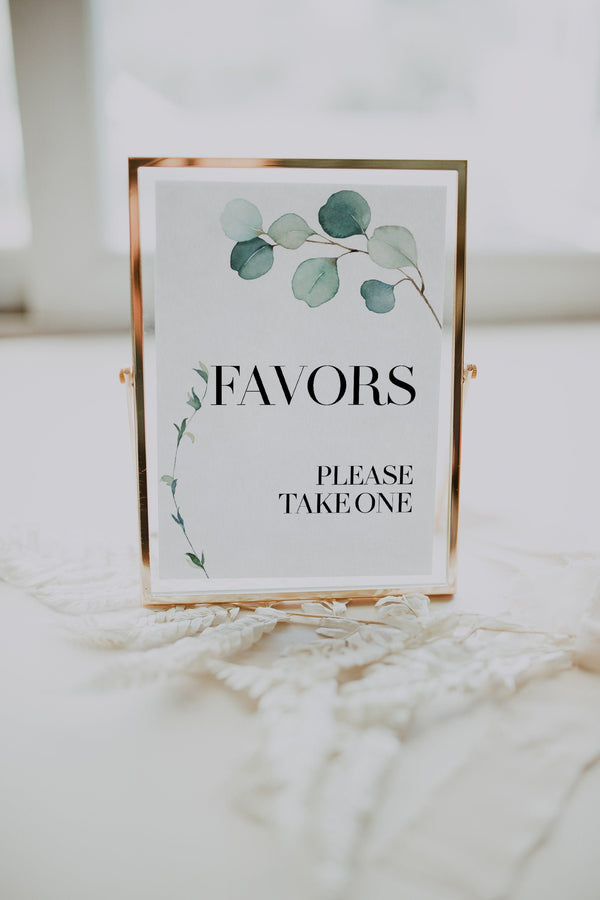 Favors sign printable, Wedding favors sign,  Eucalyptus wedding sign, Greenery wedding sign, Eucalyptus favors sign #GR021LWT