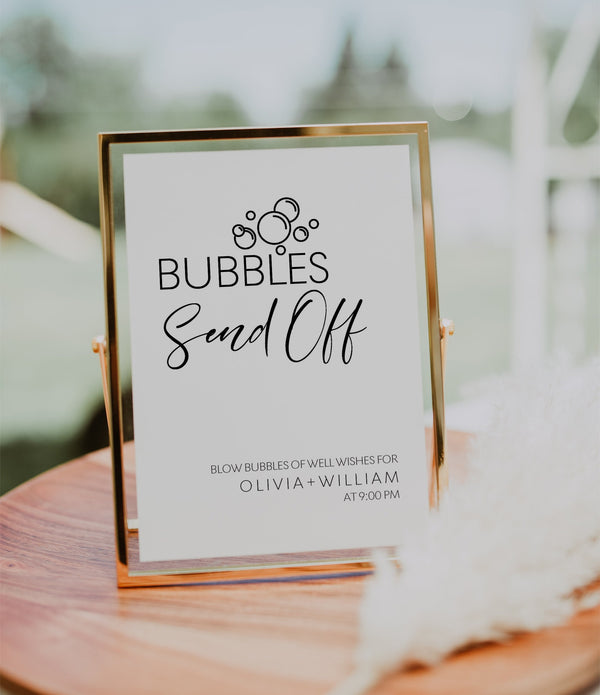 Bubbles send off sign, Blow bubbles sign, Modern minimal wedding signs, Printable wedding sign #LWTBoho