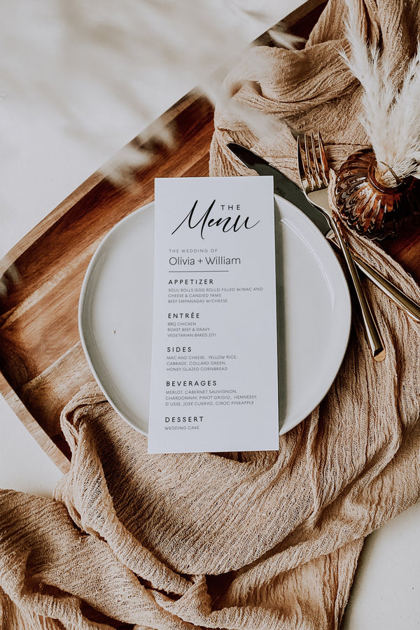 Modern wedding menu template, Menu cards template, Boho wedding menu #LWTBoho