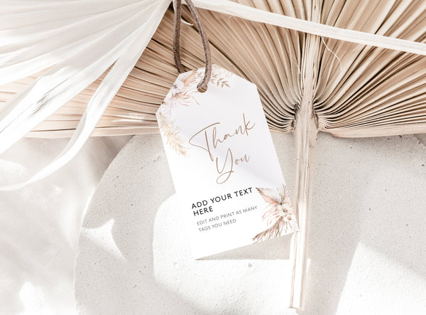 Wedding tag template, Pampas grass tag, Wedding hang tag labels, Pampas grass wedding template #LWTPampas