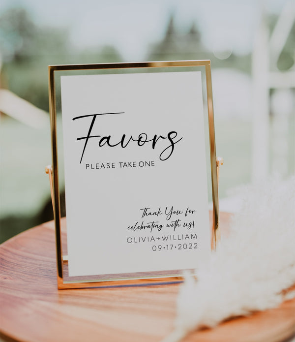 Favors wedding sign, Favors sign template, Modern wedding sign, Minimalist wedding sign #LWTBoho