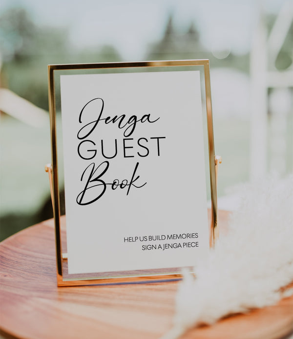 Jenga guest book sign, Modern minimal wedding sign, Printable wedding sign #LWTBoho