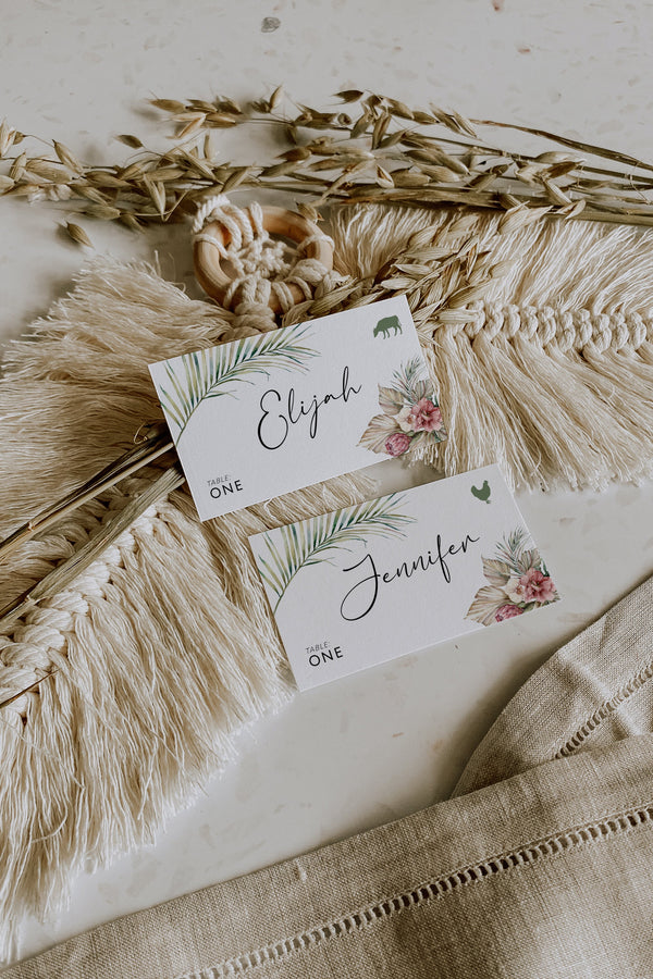 Tropical place cards, Wedding place cards template, Beach tropical wedding, Name tag template #LWTropicana