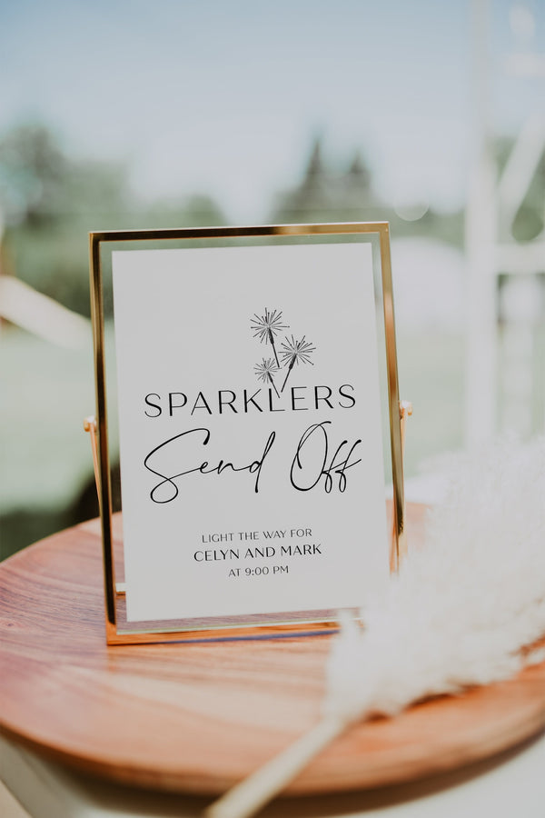Sparklers send off, Wedding send off sign, Sparkler send off template | ELODIE