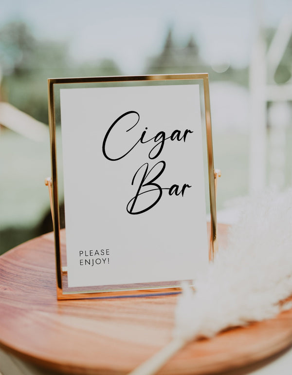 Cigar bar sign, Cigar bar template, Modern minimal wedding sign, Wedding cigar bar sign, Printable wedding sign #LWTBoho