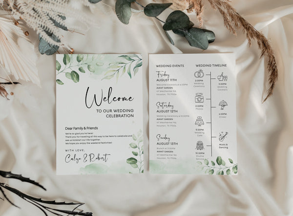 Itinerary template, Wedding itinerary, Wedding timeline template, Itinerary timeline, Greenery itinerary | FLORA