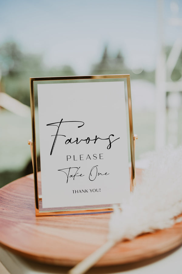 Favors sign, Wedding favors template, Favors sign template editable | ELODIE
