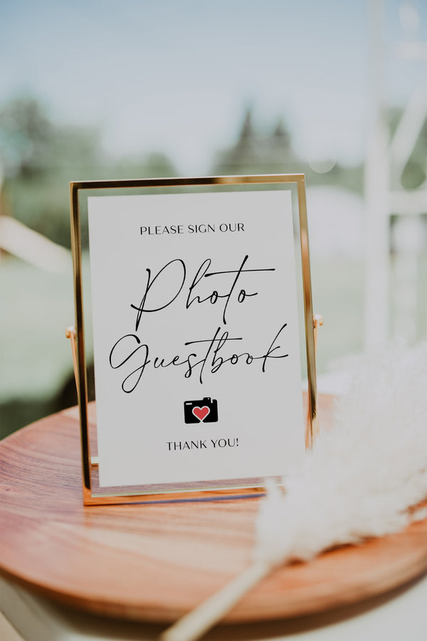 Photo Guest book, Wedding guest book sign, Gust book sign template, Polaroid guest book sign | ELODIE