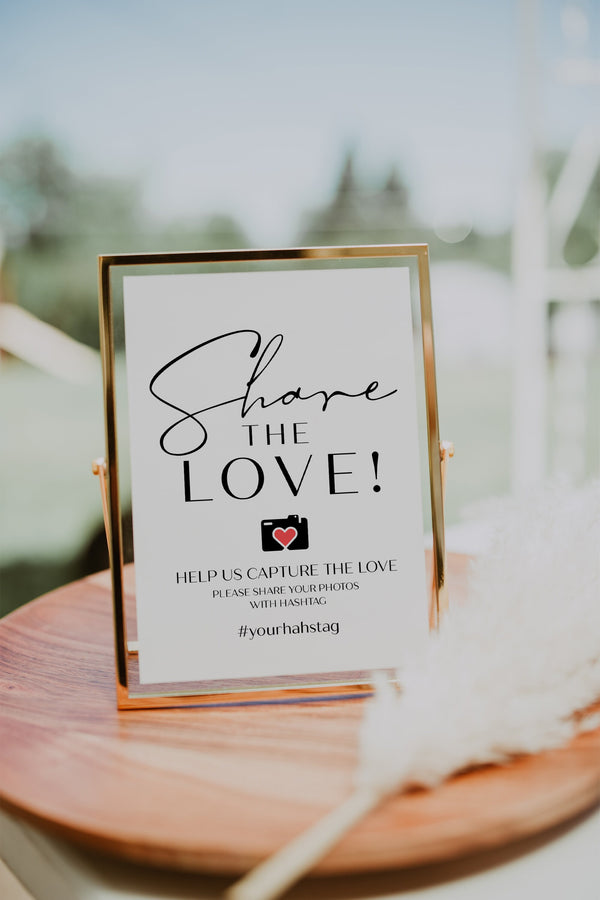 Share the love template, Wedding oh snap sign, wedding hashtag sign, Share the love sign, Wedding hashtag template | ELODIE