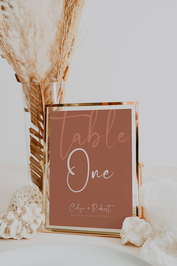 Wedding table numbers, Terracotta table numbers, Wedding terracotta, Wedding sign, Table number template, Boho table numbers | TERRALWT