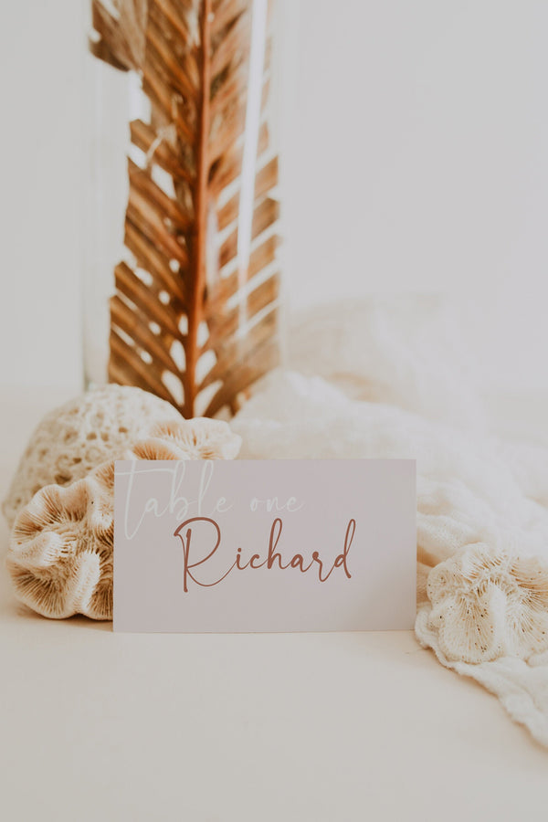 Place cards wedding, Name cards wedding, Terracotta place cards, Ivory place cards, Place cards template | TERRALWT