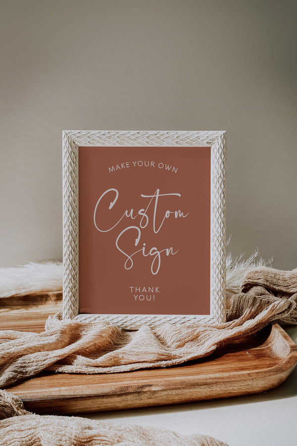 Custom sign template, Wedding sign template, Custom wedding sign, Boho wedding sign template, 2 color combination included | TERRALWT