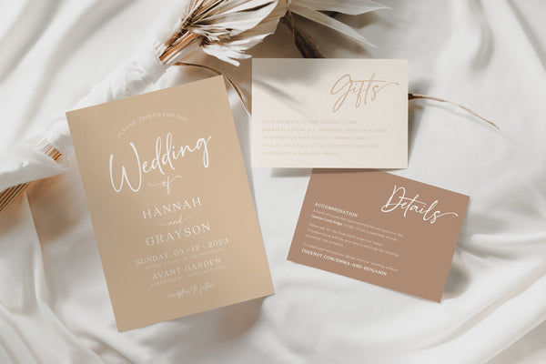 Beige Wedding Invitation Set