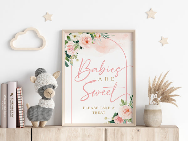 Babies are sweet sign, Baby shower sign, Baby shower template, Blush sign, Baby shower dessert sign #BLUSHEE