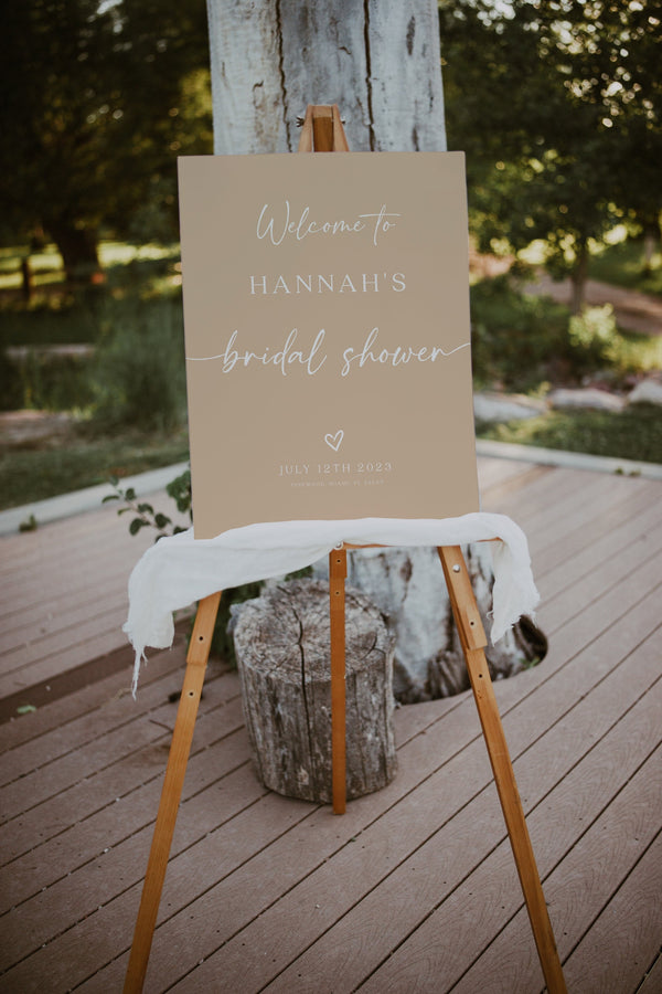 Welcome sign template, Bridal shower sign, Beige bridal shower welcome sign template, Boho bridal shower | BELLAMY