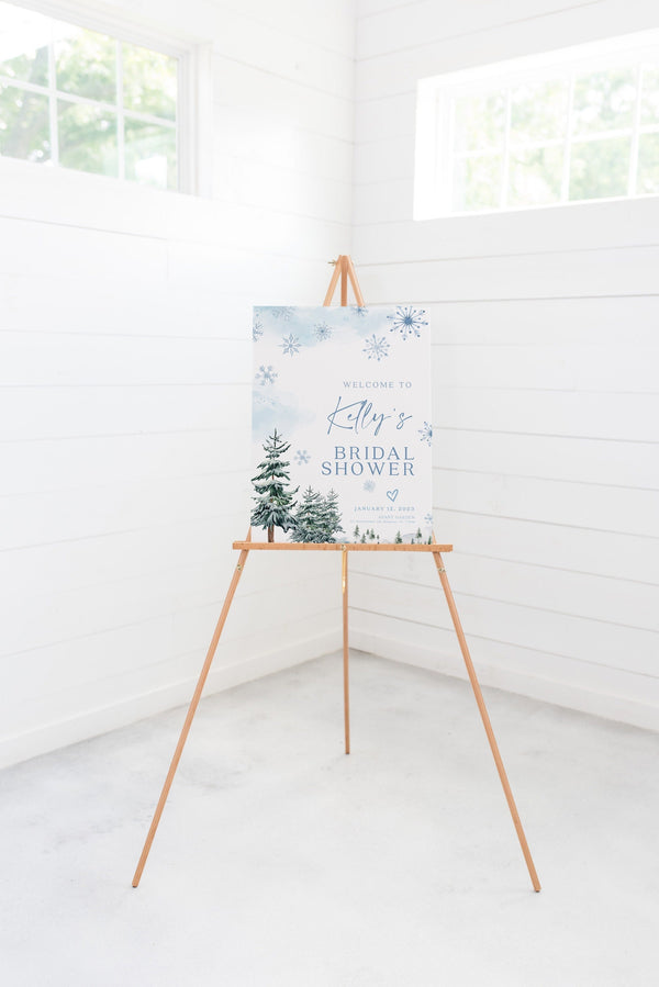 Winter welcome sign, Bridal shower sign, Winter wonderland bridal shower sign, Winter Welcome sign template #BLUEWW