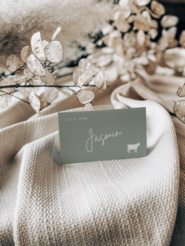 Name cards template, Wedding place cards, Sage green place cards, Two color combination included  #SAGE021LWT