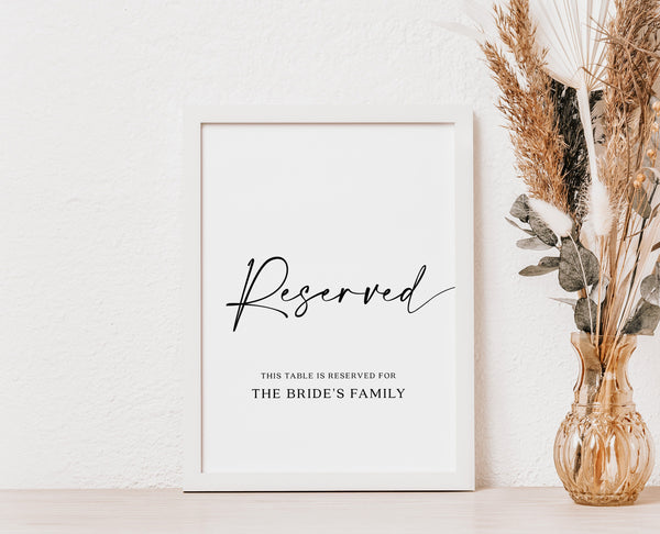 Reserved sign template, Wedding reserved sign editable, Modern and elegant wedding signage #Morea