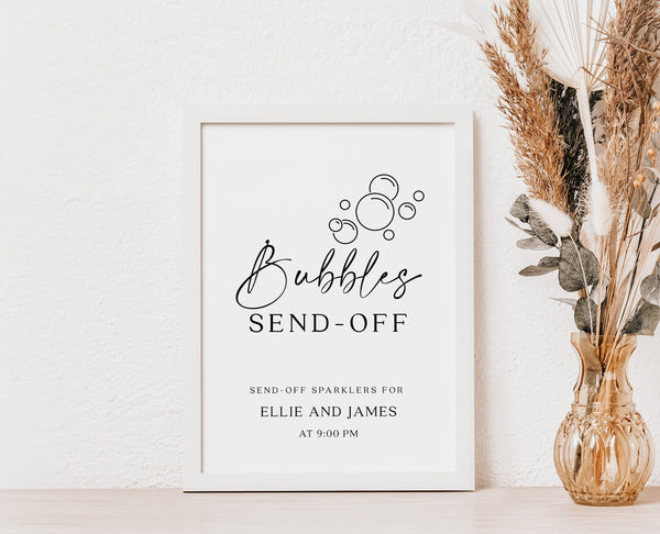 Wedding bubbles send off sign, Blow Bubbles wedding sign, Modern and elegant wedding signage #Morea