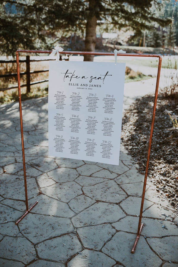 Seating chart template, Minimalist wedding sign, Seating chart sign, Modern and elegant wedding stationery #Morea