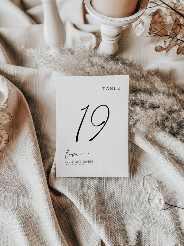 Wedding table numbers printable, Simple and elegant table numbers #Morea