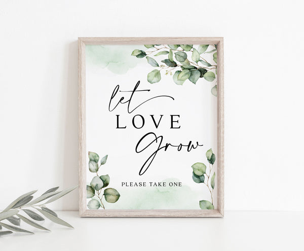 Let Love Grow sign, Wedding sign template, Greenery sign, Instant access through Templett  #Elise