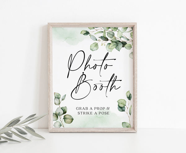 Photo Booth sign, Wedding photo booth template, Greenery sign, Instant access through Templett  #Elise