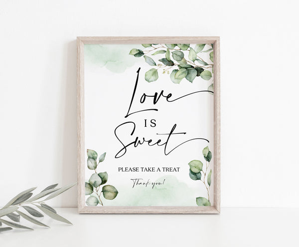 Love is Sweet sign, Wedding sign template, Greenery sign, Instant access through Templett  #Elise