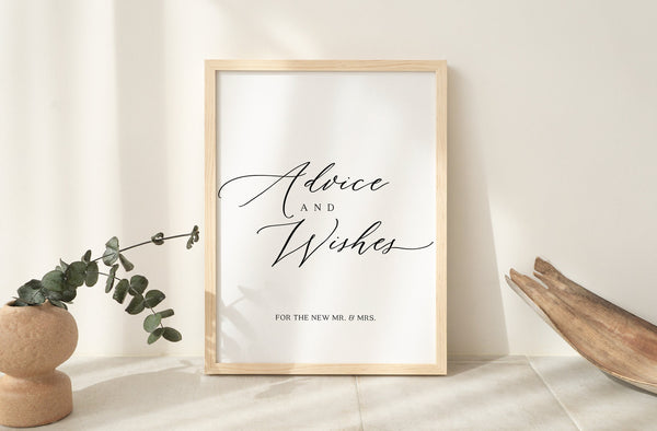 Advice and wishes sign, Wedding sign, Aesthetic wedding sign template, Advice and Wishes template #aestheticlwt
