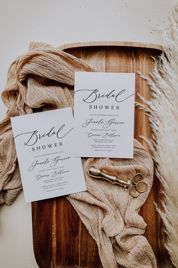 Bridal shower invitation, Invitation template, Minimalist and elegant bridal shower invitation, Aesthetic invitation #aestheticlwt