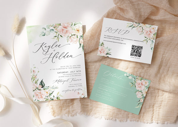 Spring Floral Invitation Set