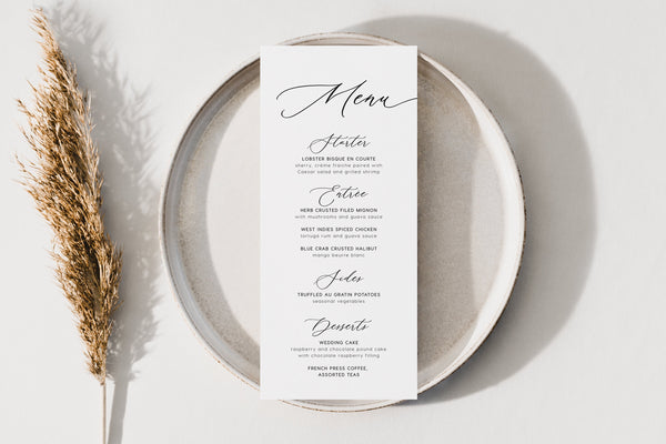 Aesthetic menu template, Wedding menu template, Wedding menu elegant  #aestheticlwt