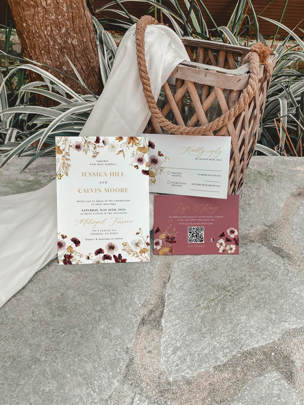 Floral invitaiton template