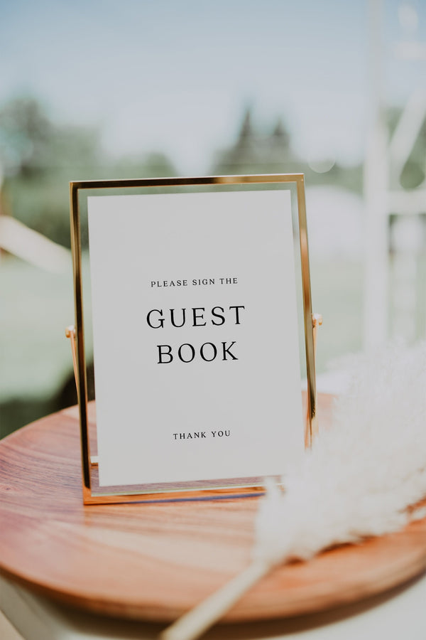 Elegant wedding guest book sign template, Guest Book sign printable, Printable wedding stationery #Morea