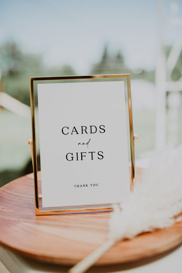 Cards and gifts sign, Cards and Gifts wedding template, Elegant wedding stationery #Moreae