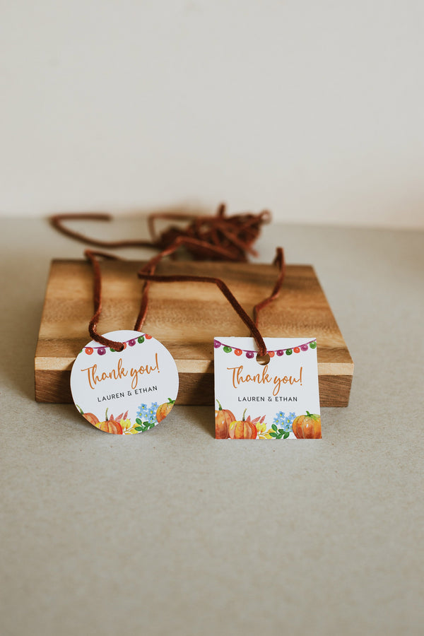 Gift tag template, Baby shower favor tag template, Thank you tag, Fall thank you tag template, Pumpkin baby shower tags #PumpkinLWT