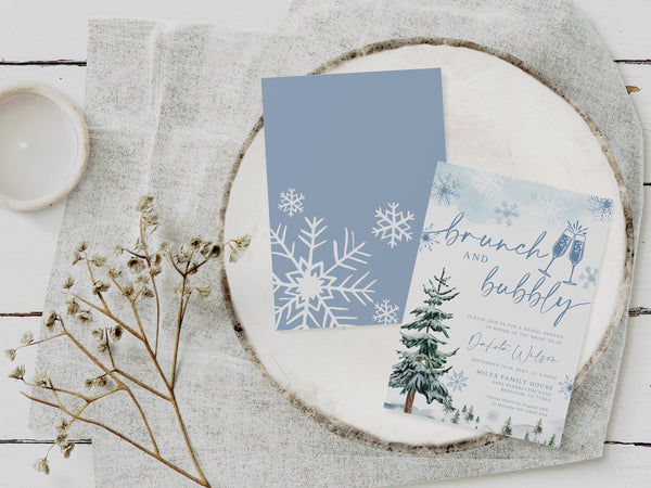 Winter Bridal Brunch invitation, Invitation template for Bridal Brunch, Winter wonderland bridal shower, Winter bridal shower #BLUEWW