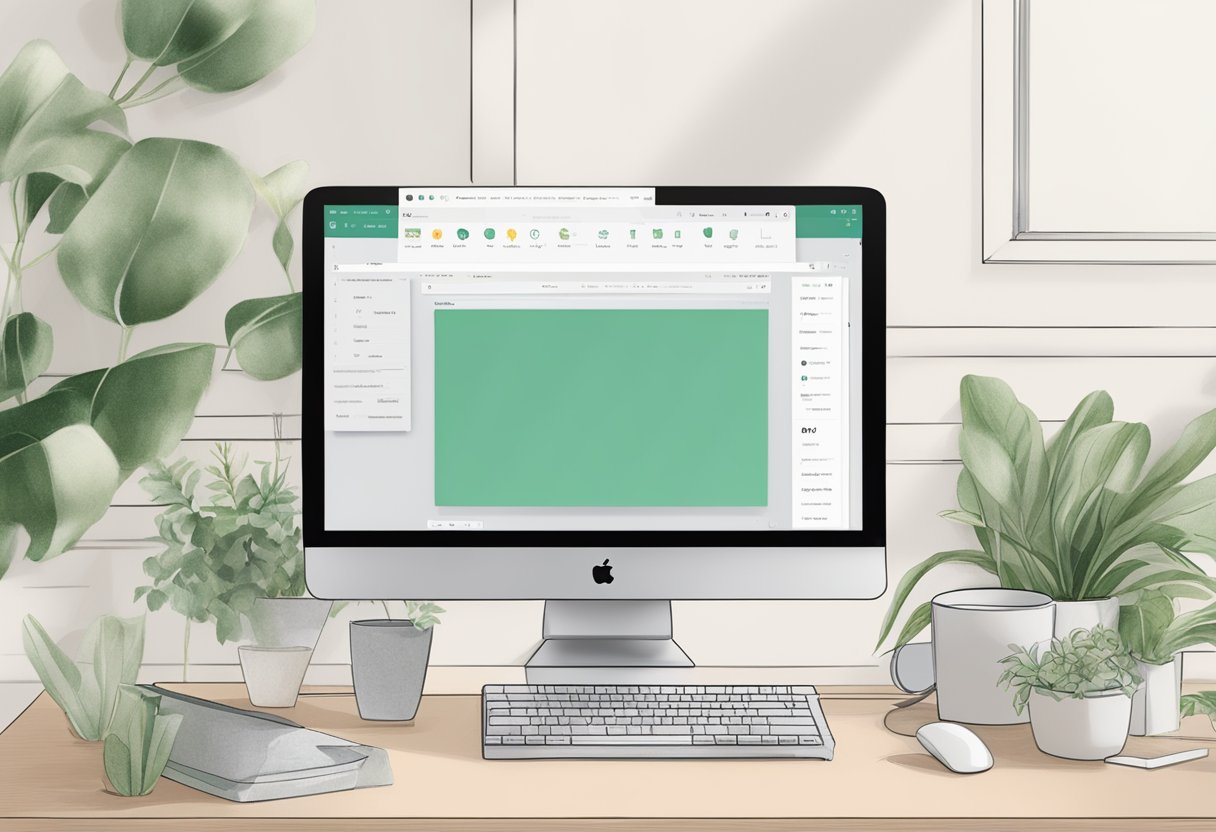 A computer screen with the Templett website open, showing the step-by-step tutorial for editing printable invitations. Mouse and keyboard visible