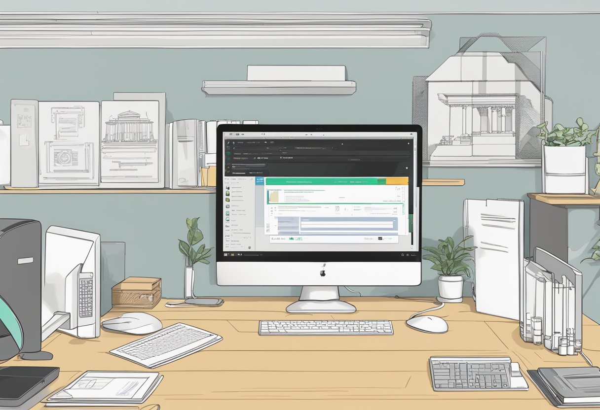 A computer screen showing the Templett platform with a printable invitation being edited. Mouse cursor clicking on buttons
