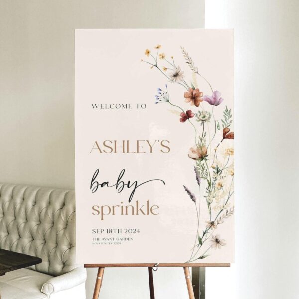 Baby Sprinkle Welcome sign | Welcome sign template | Gender Neutral sign - LovelyTemplatesCo