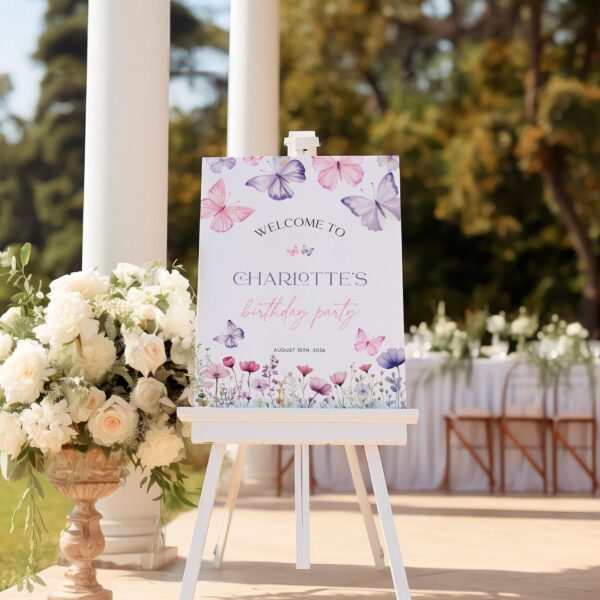 Butterfly Welcome Sign - LovelyTemplatesCo